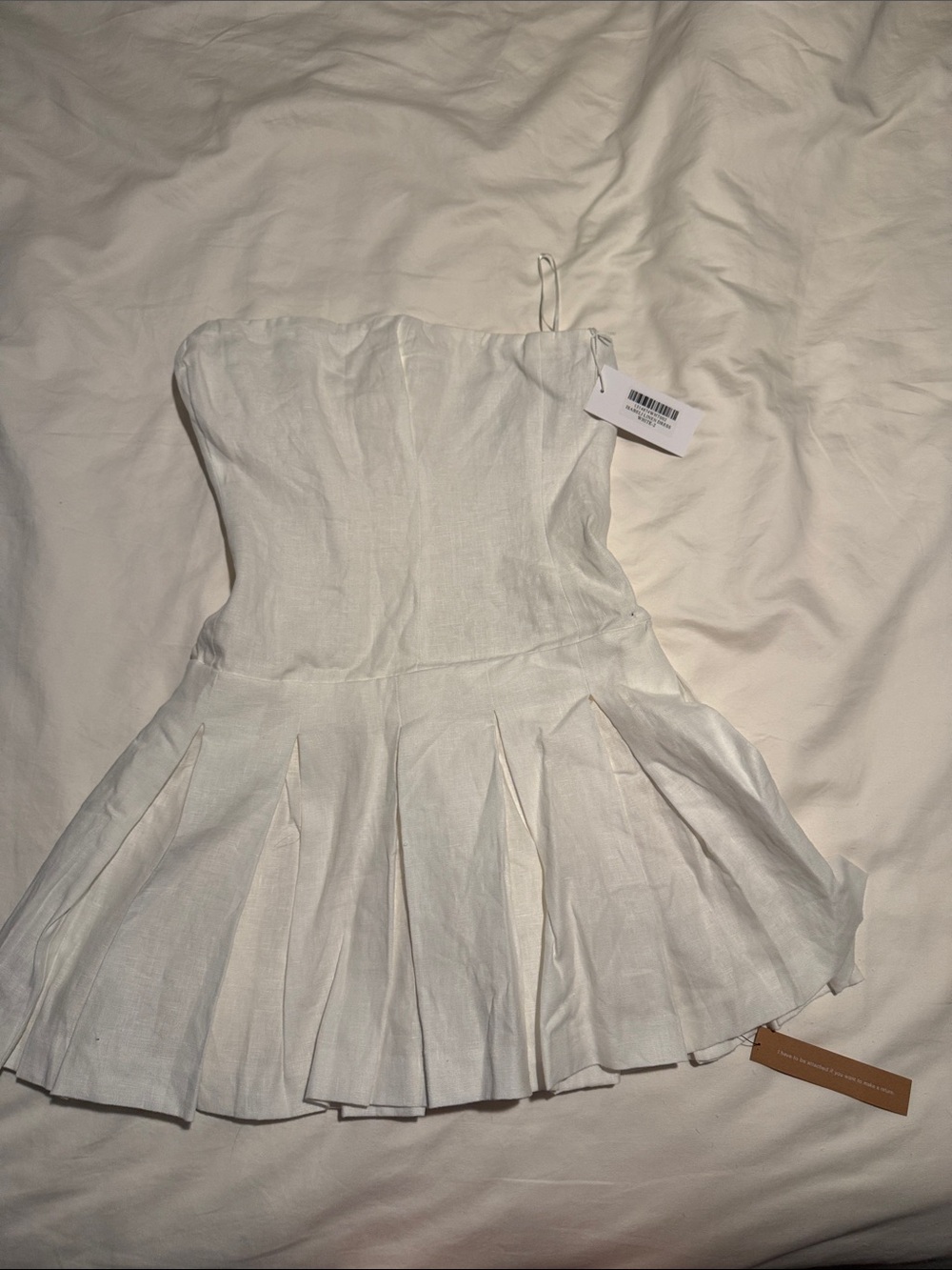 Reformation strapless linen dress